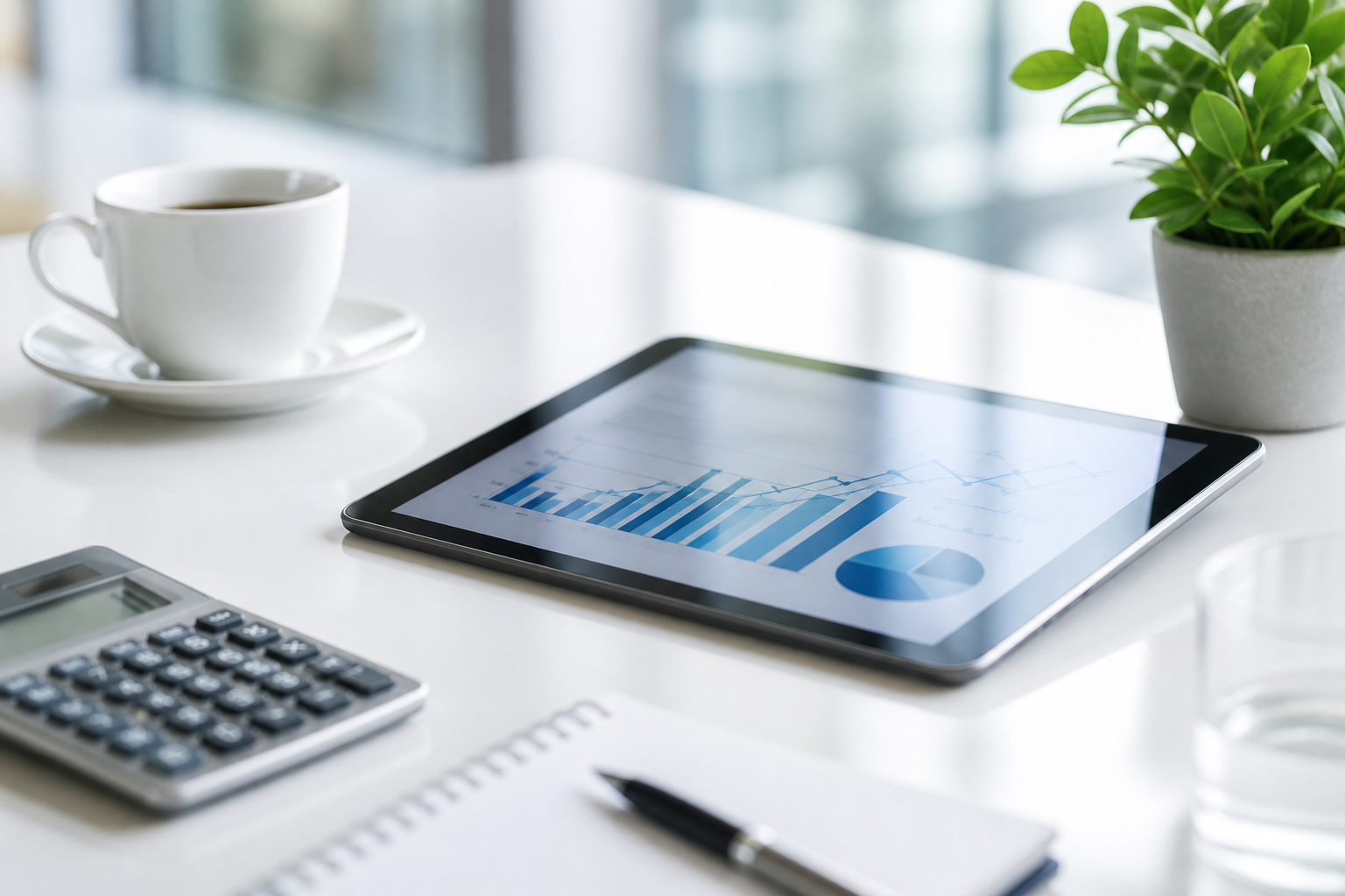 Tablet mit Finanzdiagramm zur Anlageberatung